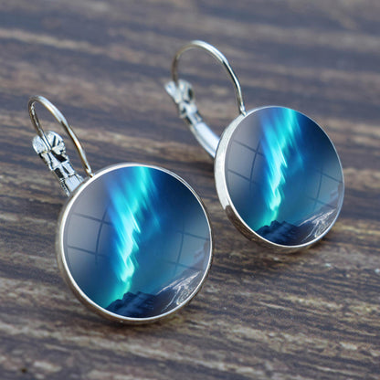 Boucles d’oreilles uniques Aurora Borealis Hook - Bijoux Northern Lights - Boucles d’oreilles Cabochon en verre - Cadeau parfait pour les amoureux des aurores boréales 29 