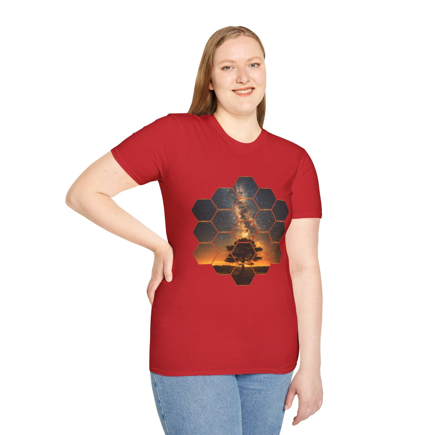 JWST Unisex Softstyle T-Shirt - Tree Milky Way Space Nebula Galaxy Universe - Autumn Fall T-shirt - Astronomy Gift