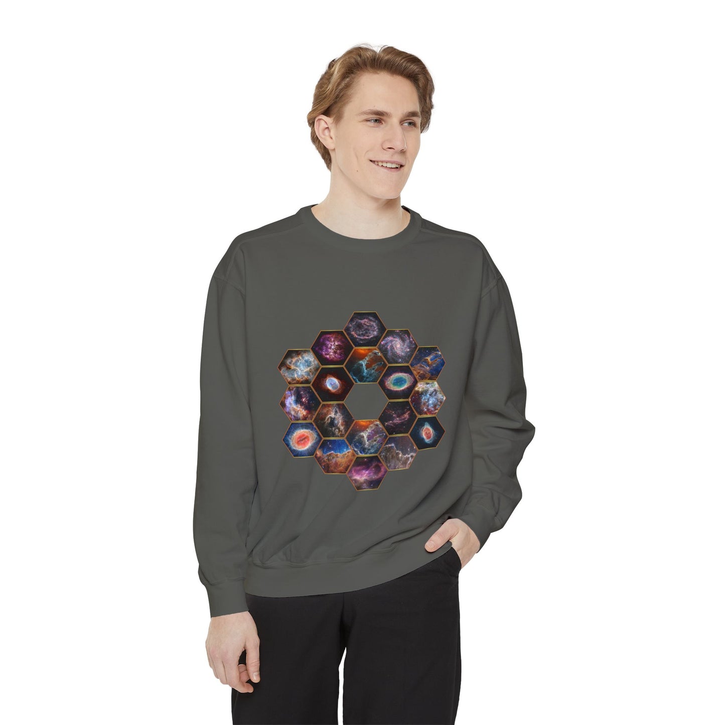 JWST Unisex Garment-Dyed Sweatshirt - Space Horsehead Nebula Galaxy Universe - Autumn Fall T-shirt - Astronomy Gift