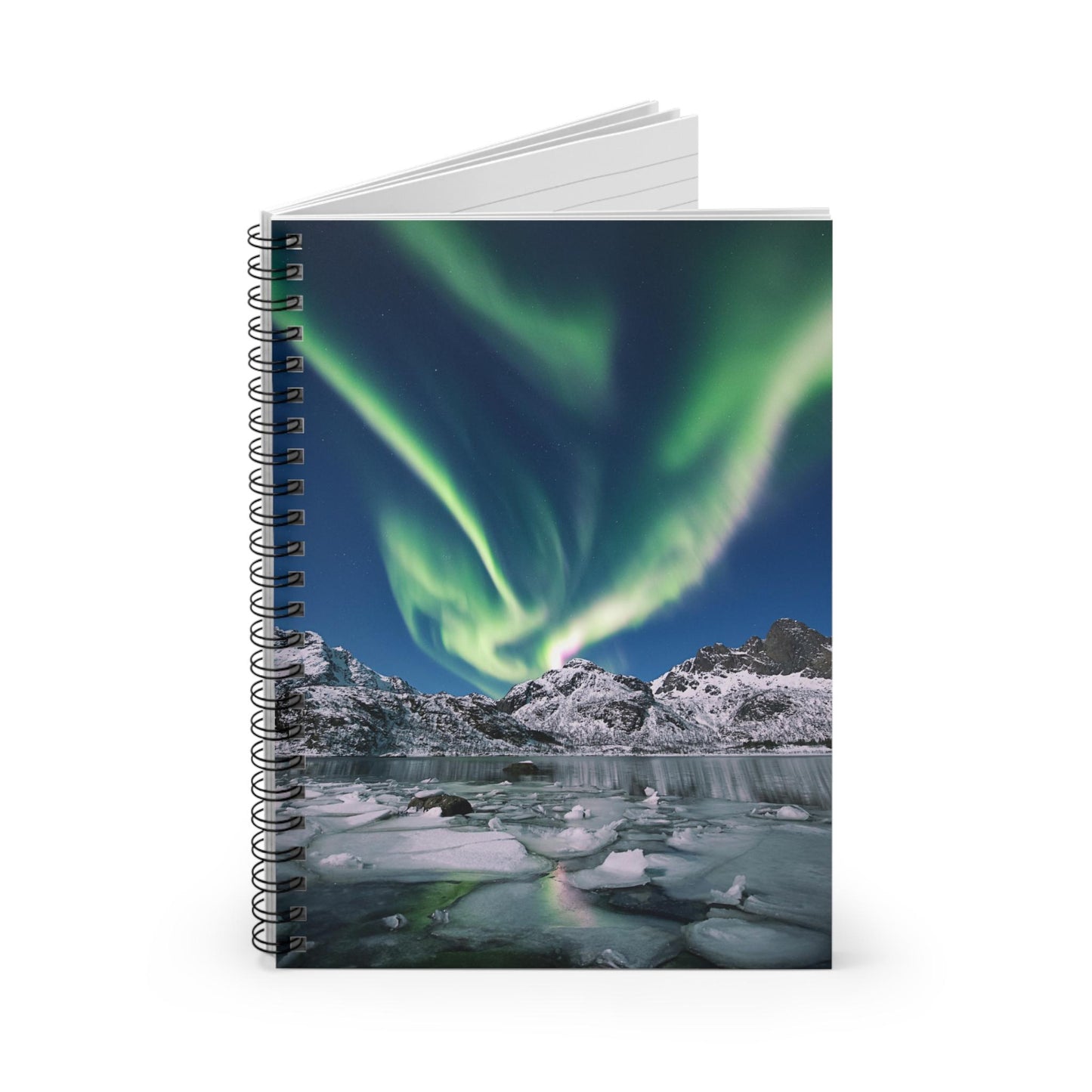 Unique Aurora Borealis Spiral Notebook Ruled Line - Personalized Northern Light View - Stationary Accessories - Perfect Aurora Lovers Gift 19