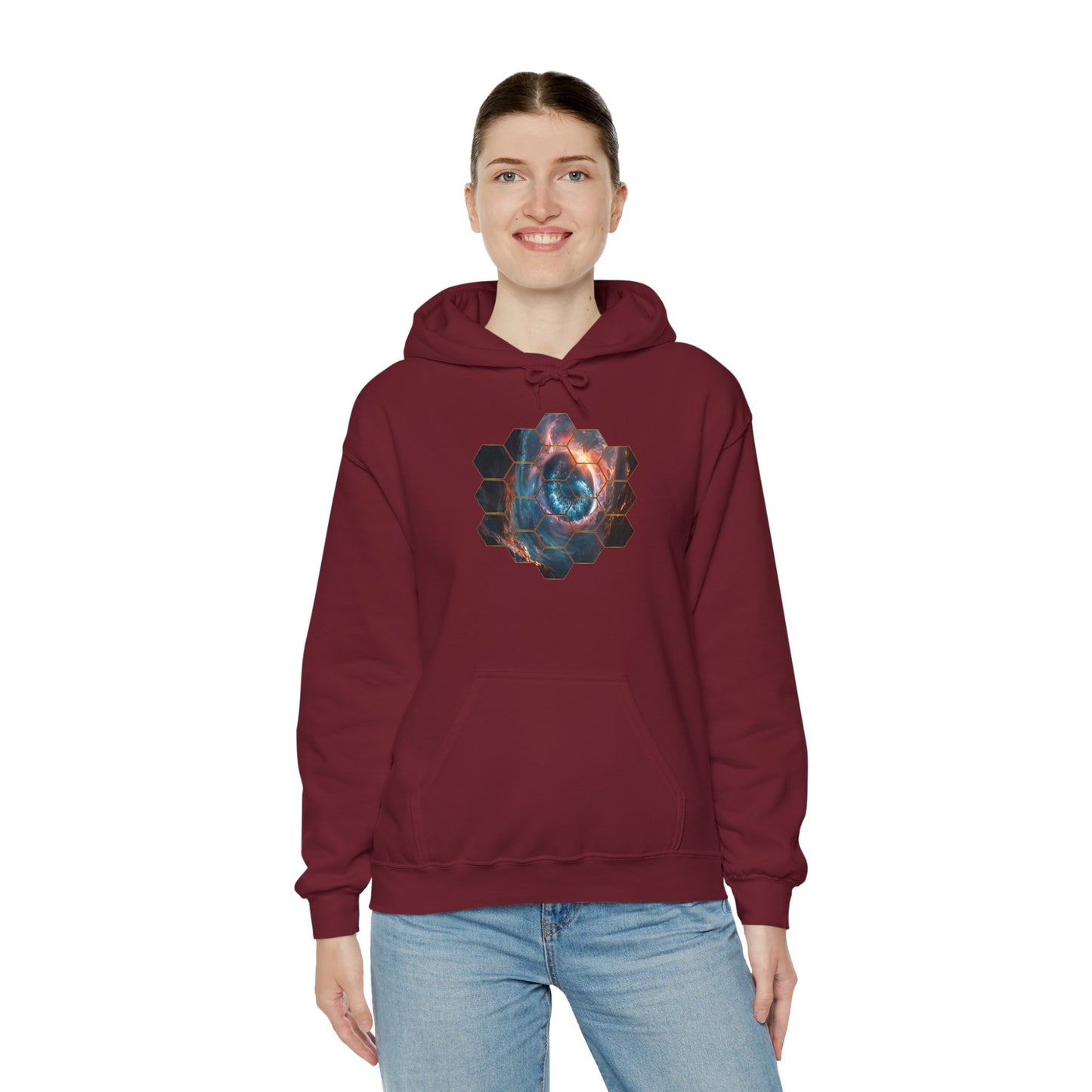 JWST Unisex Heavy Blend™ Hooded Sweatshirt - Space Horsehead Nebula Galaxy Universe - Autumn Fall T-shirt - Astronomy Gift