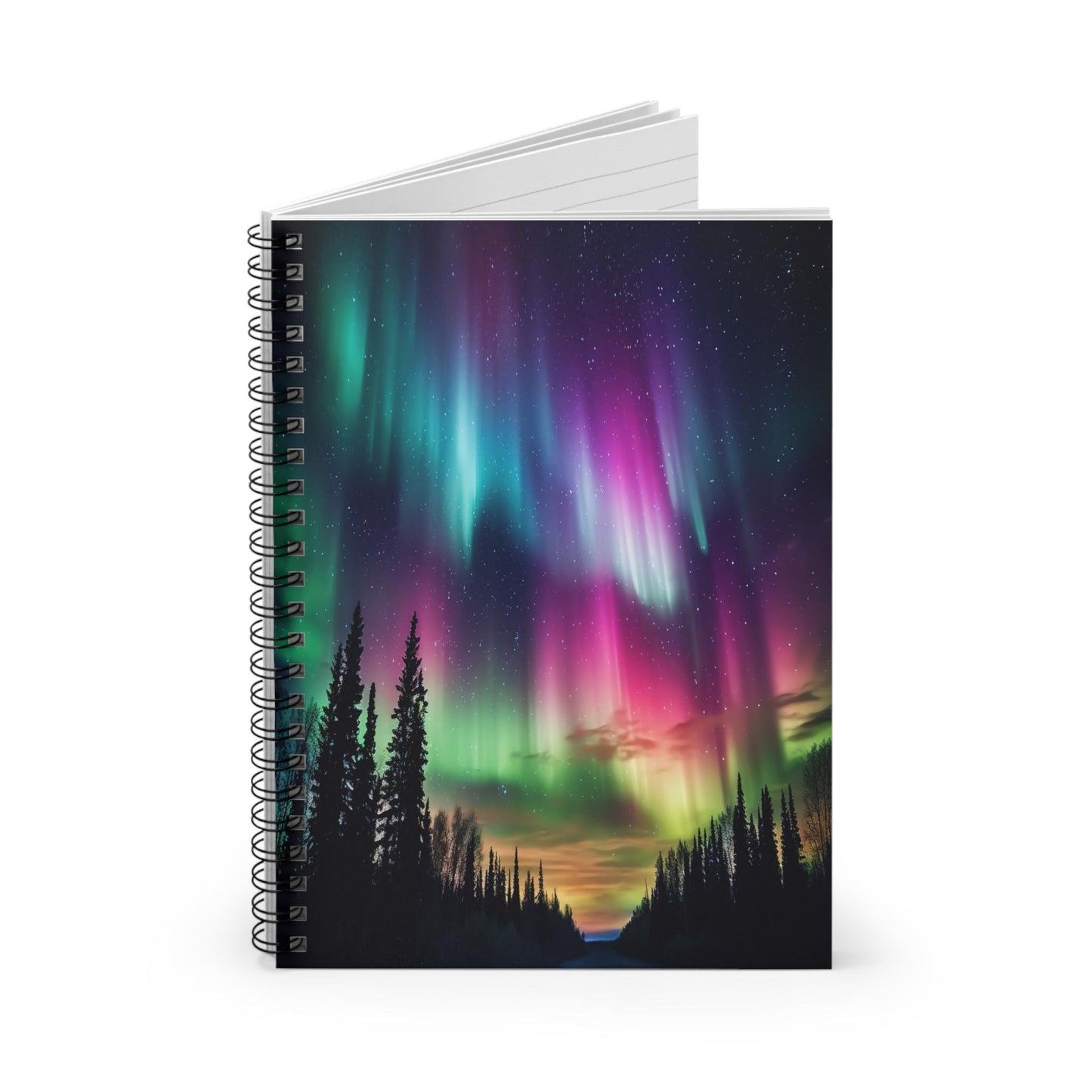 Unique Aurora Borealis Spiral Notebook Ruled Line - Personalized Northern Light View - Stationary Accessories - Perfect Aurora Lovers Gift 43