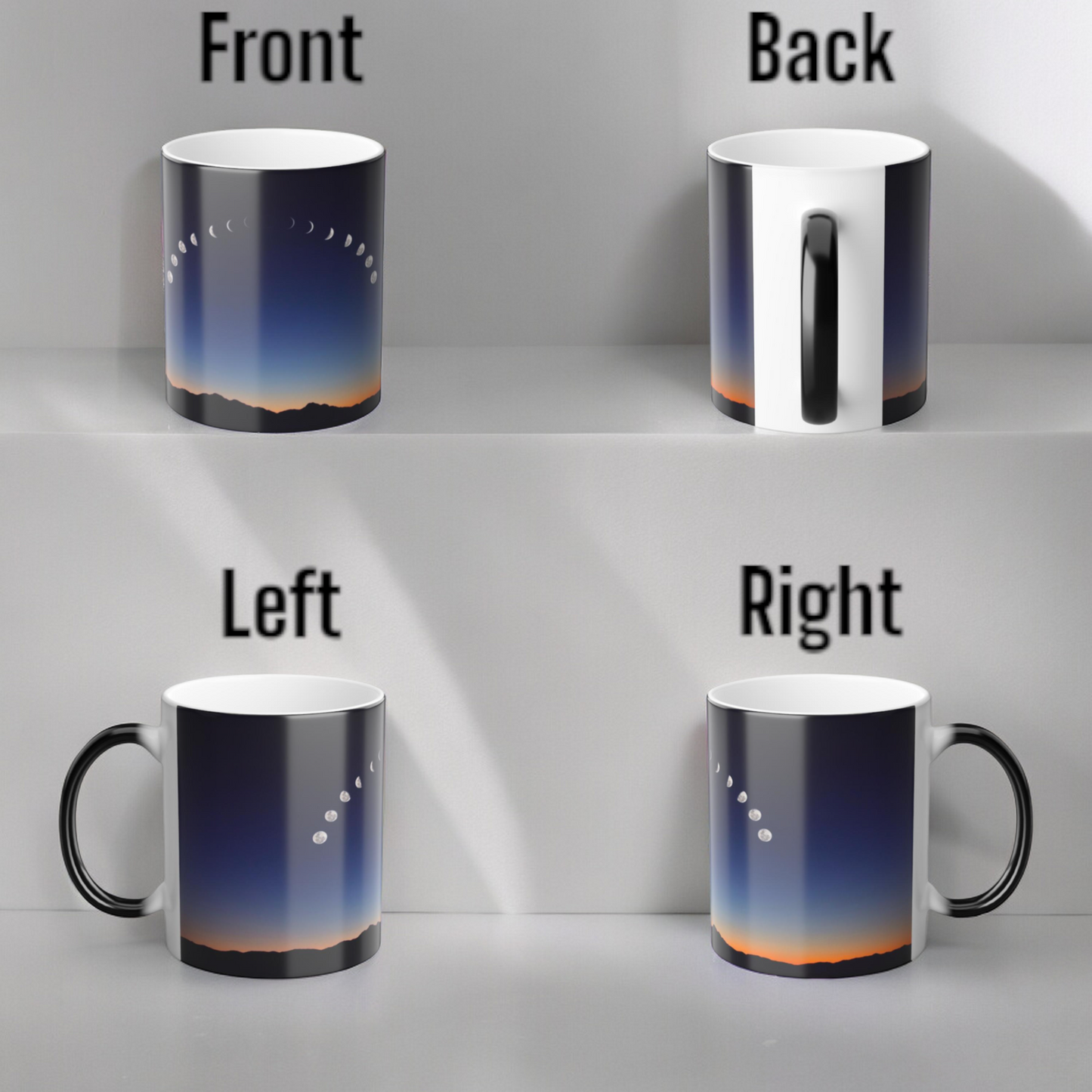 Lunar Phases Color Morphing Mug | Cozy Nighttime Vibe, Gift for Astronomers, Home Decor, Unique Coffee Tea Cup, Ideal for Birthdays