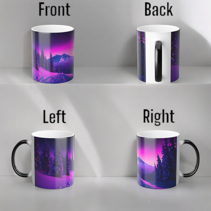 Bezaubernde wärmeempfindliche Tasse „Aurora Borealis“ – Tasse mit magischer Farbveränderung der Nordlichter, 325 ml – hitzereaktive Nachthimmel-Kaffeetasse – perfektes Geschenk für Naturliebhaber