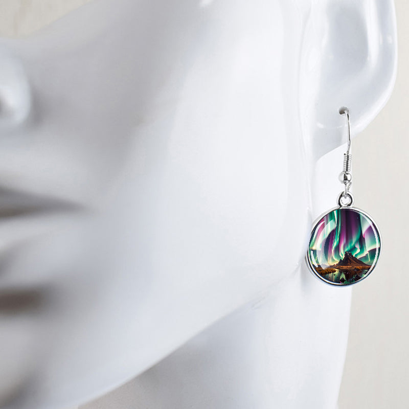 Boucles d’oreilles uniques Aurora Borealis Drop - Bijoux Northern Lights - Boucles d’oreilles Dangle Cabochon en verre - Perfect Aurora Lovers Gift 32 