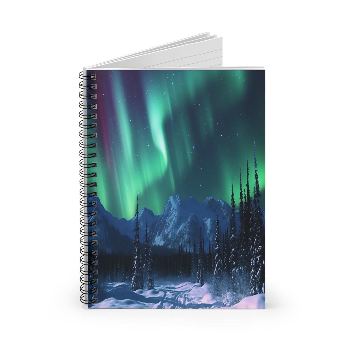 Unique Aurora Borealis Spiral Notebook Ruled Line - Personalized Northern Light View - Stationary Accessories - Perfect Aurora Lovers Gift 43