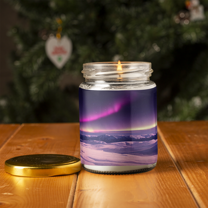 Aurora Borealis Scented Candle | 8oz Candle Jar | Lotus & Green Tea & Lavender Scents | Northern Light Souvenir | Night Sky Charm | Amazing Soft Scents | Perfect Aurora Lovers Gift