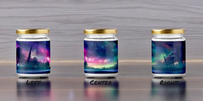 Aurora Borealis Scented Candle | 8oz Candle Jar | Lotus & Green Tea & Lavender Scents | Northern Light Souvenir | Night Sky Charm | Amazing Soft Scents | Perfect Aurora Lovers Gift