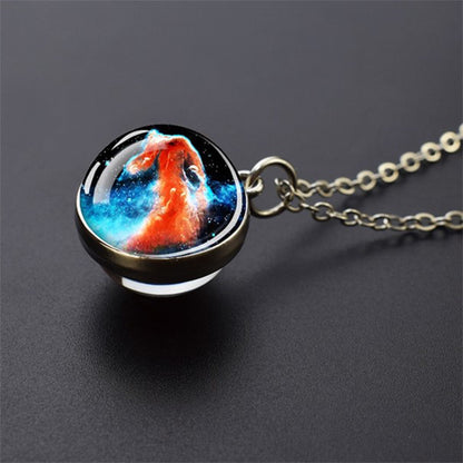 Collier unique en argent nébuleuse galaxie - Bijoux univers - Collier pendentif boule de verre double face - Cadeau parfait pour les amateurs d’astronomie 3