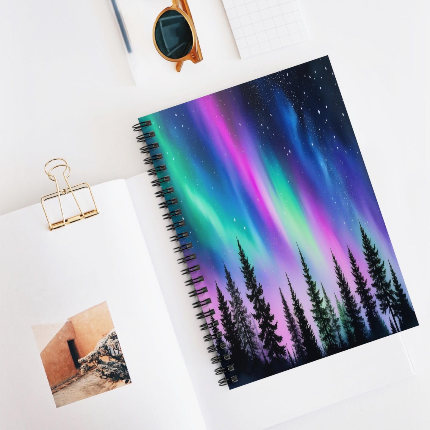 Unique Aurora Borealis Spiral Notebook Ruled Line - Personalized Northern Light View - Stationary Accessories - Perfect Aurora Lovers Gift 44