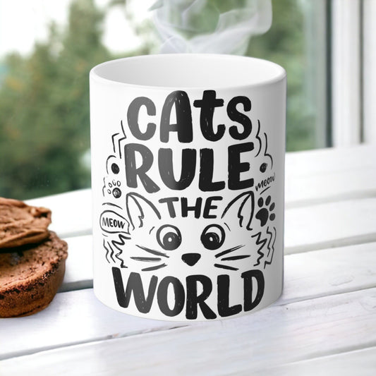 Enchanting Cat Kitten Heat Sensitive Mug - Lovely Pet Magic Morphing Mug 11oz - Coffee Tea Cup - Perfect Gift for Pet Lovers