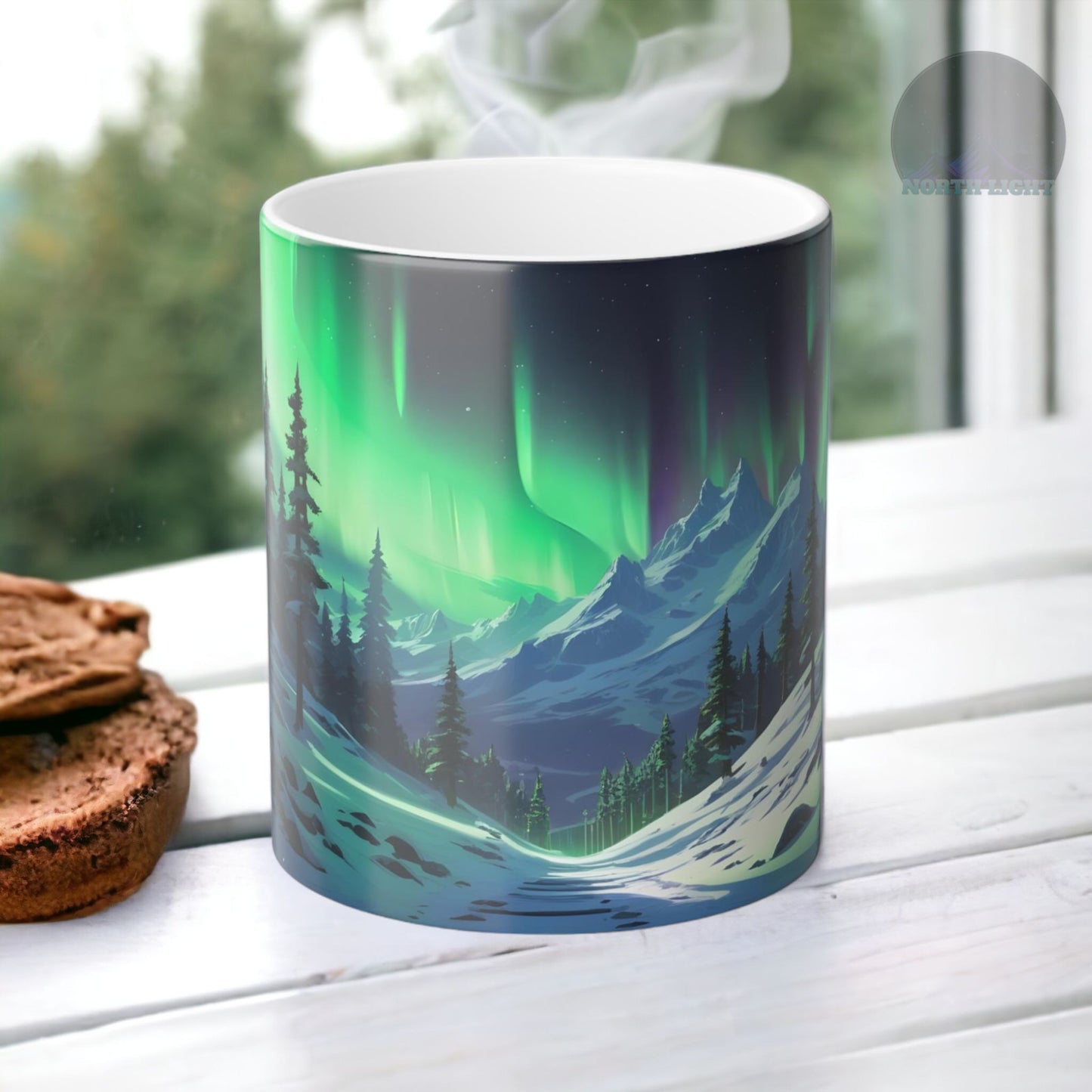 Fortryllende Aurora Borealis varmesensitiv krus - Northern Lights Magic Color Morphing krus 11oz - Varmereaktiv natthimmel kaffekopp - perfekt gave til naturelskere