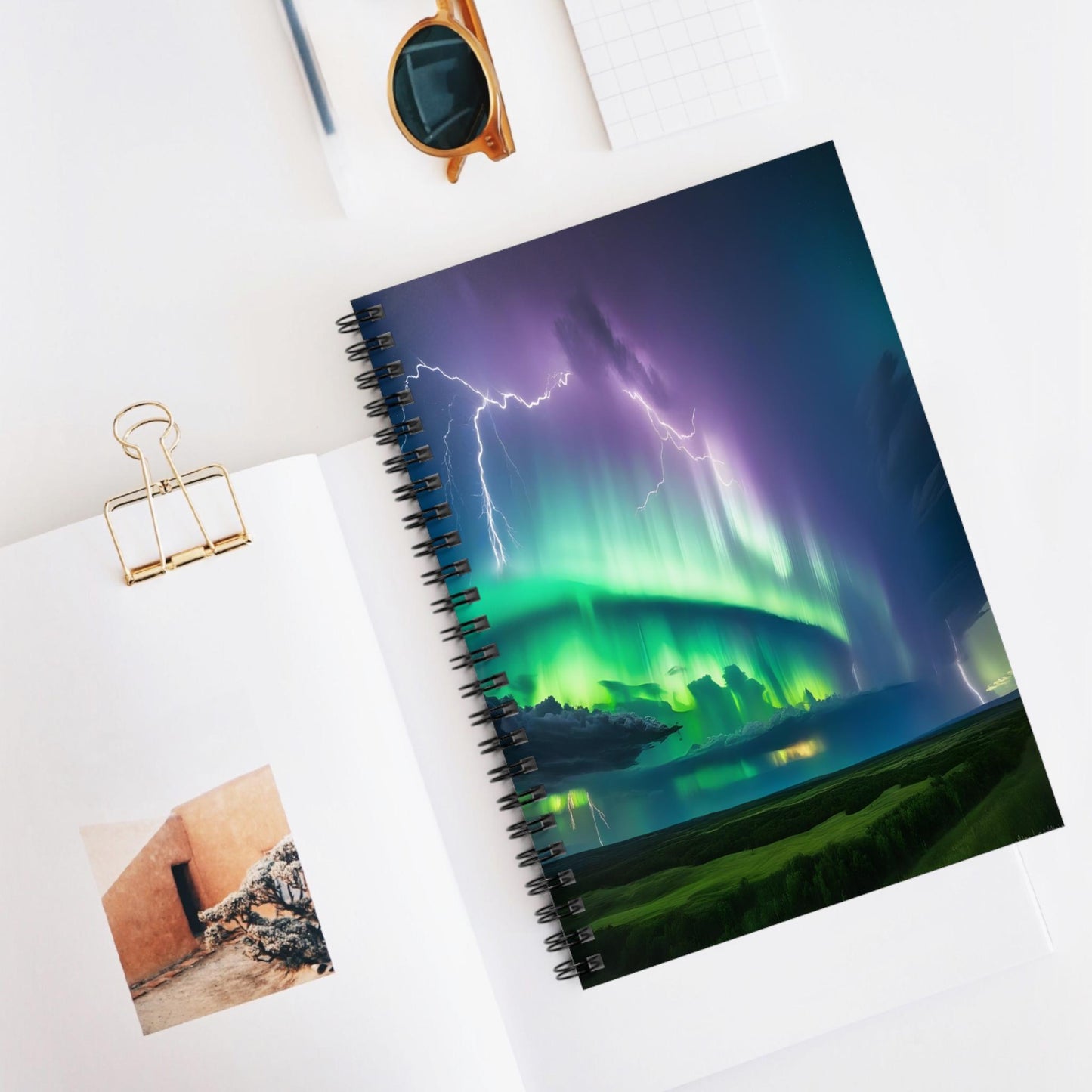 Unique Aurora Borealis Spiral Notebook Ruled Line - Personalized Northern Light View - Stationary Accessories - Perfect Aurora Lovers Gift 25