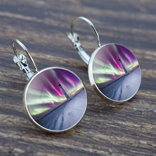 Boucles d’oreilles uniques Aurora Borealis Hook - Bijoux Northern Lights - Boucles d’oreilles Cabochon en verre - Cadeau parfait pour les amoureux des aurores boréales 32 