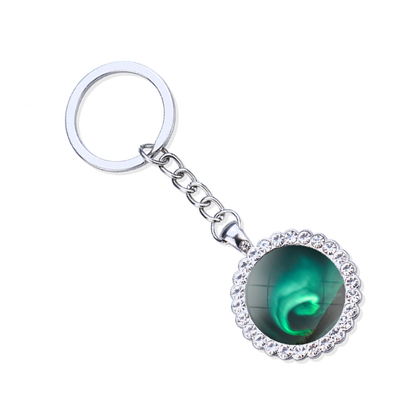 Aurora Borealis Silver Keyring - Northern Light Jewelry - Rhinestones Glass Key Chain - Perfect Aurora Lovers Gift 14