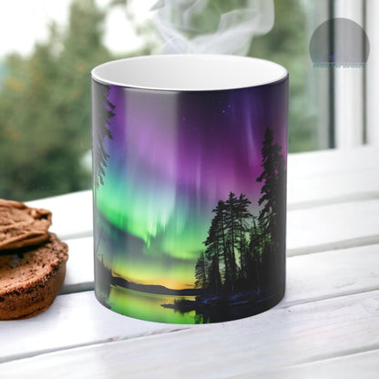 Enchanting Aurora Borealis Heat Sensitive Mug - Northern Lights Magic Color Morphing Mug 11oz - Heat Reactive Night Sky Coffee Cup - Perfect Gift for Nature Lovers 27