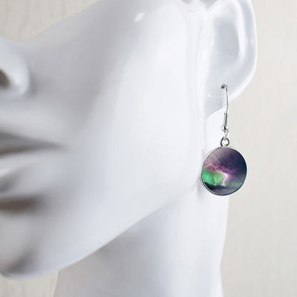 Boucles d’oreilles uniques Aurora Borealis Drop - Bijoux Northern Lights - Boucles d’oreilles Dangle Cabochon en verre - Perfect Aurora Lovers Gift 26 