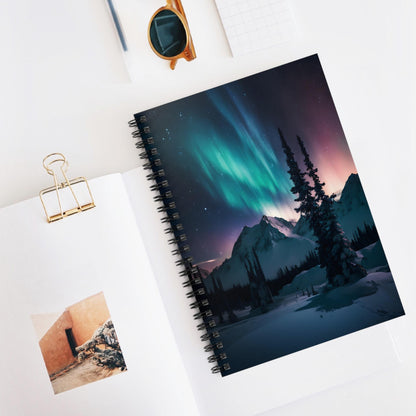 Unique Aurora Borealis Spiral Notebook Ruled Line - Personalized Northern Light View - Stationary Accessories - Perfect Aurora Lovers Gift 43