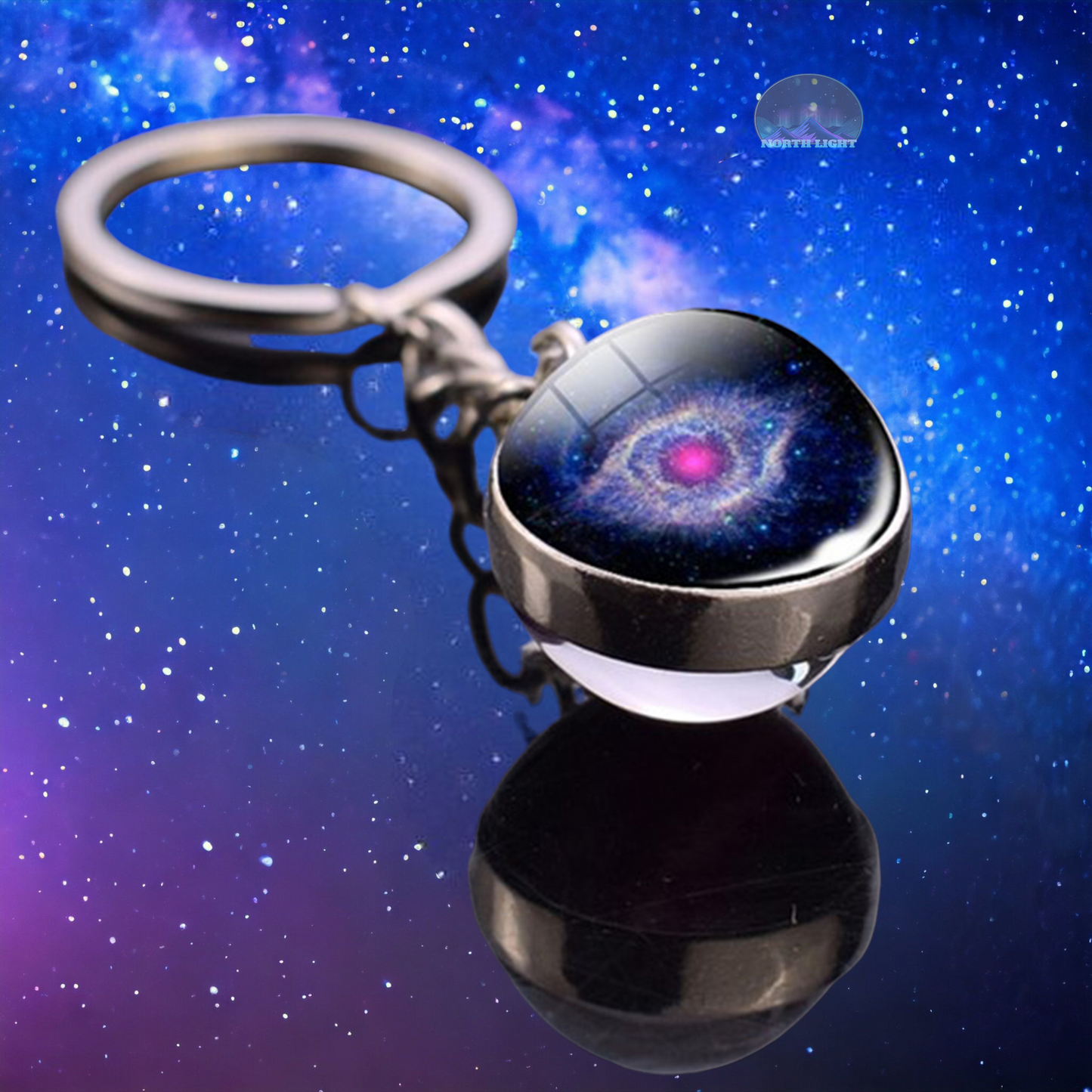 Solar System Galaxy Nebula Star Keyring - Universe Cosmos Jewelry - Double Side Glass Ball Key Chain - Perfect Astronomy Lovers Gift 1