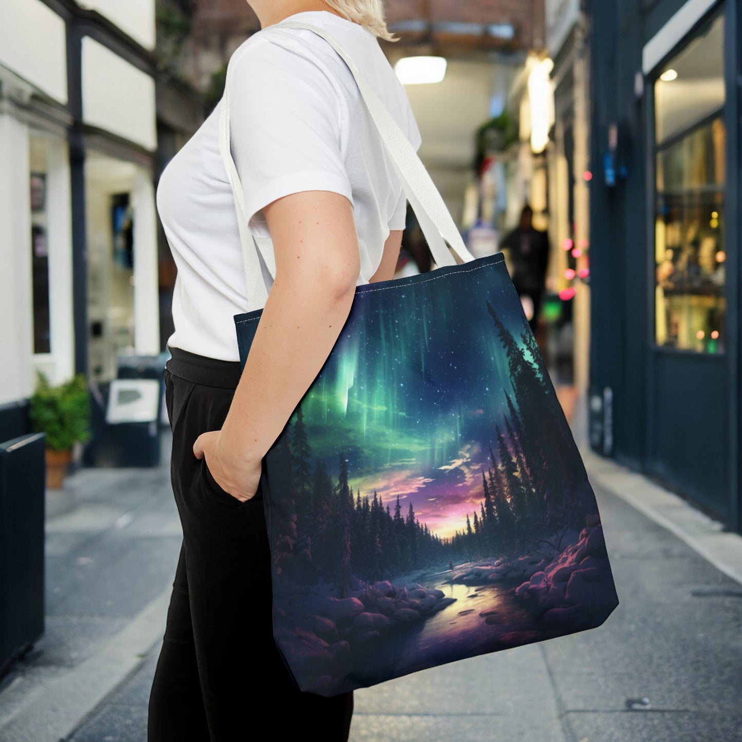 Aurora Borealis Tote Bag (AOP) - Northern Lights Bag