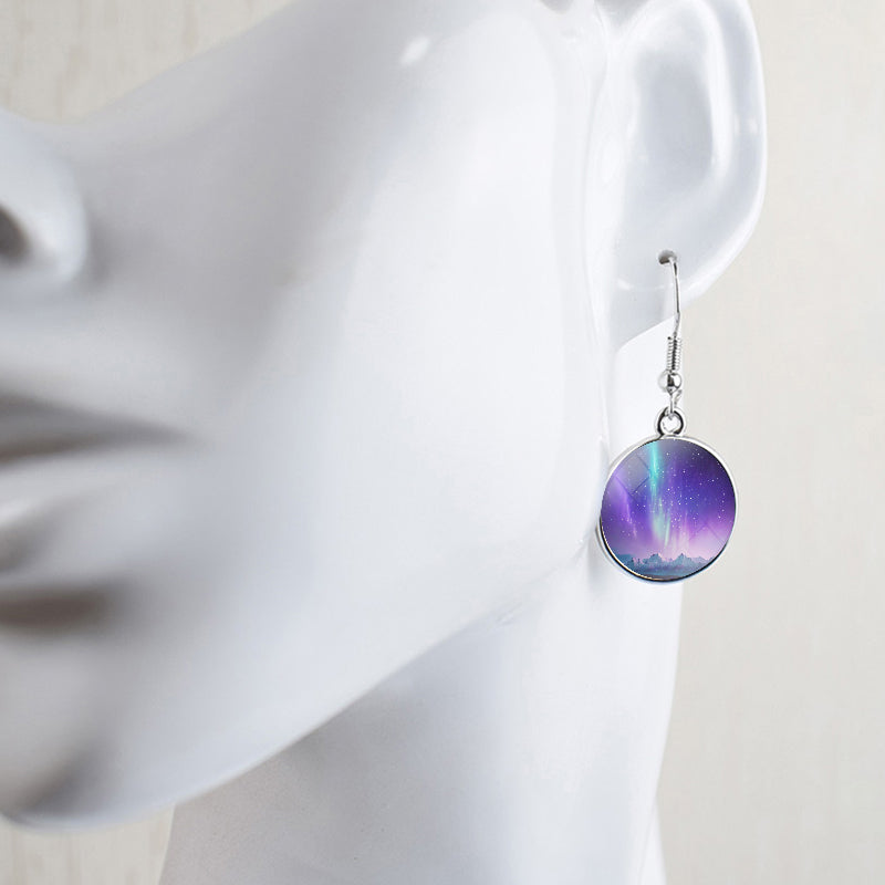 Valoisat Aurora Borealis Drop Korvakorut - Revontulet Korut - Ainutlaatuiset Lasiset Cabochon Dangle Korvakorut - Täydellinen Aurora Lovers -lahja