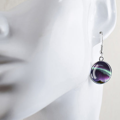 Boucles d’oreilles uniques Aurora Borealis Drop - Bijoux Northern Lights - Boucles d’oreilles Dangle Cabochon en verre - Perfect Aurora Lovers Gift 32 