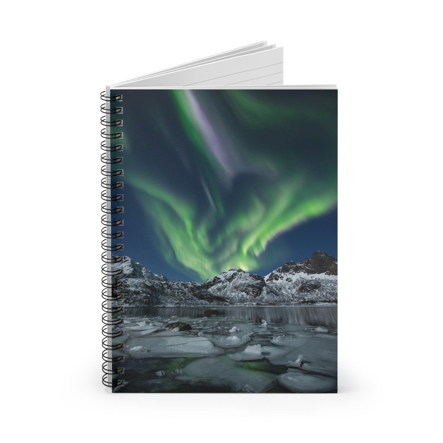 Unique Aurora Borealis Spiral Notebook Ruled Line - Personalized Northern Light View - Stationary Accessories - Perfect Aurora Lovers Gift 19