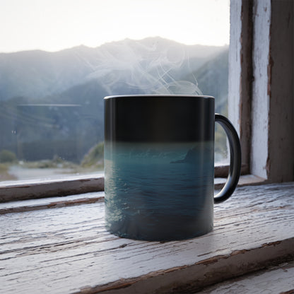 Unveil the Moon: Heat-Sensitive & Scenic Mugs - Pink Purple Blue  Moon Dreams Coffee Mugs