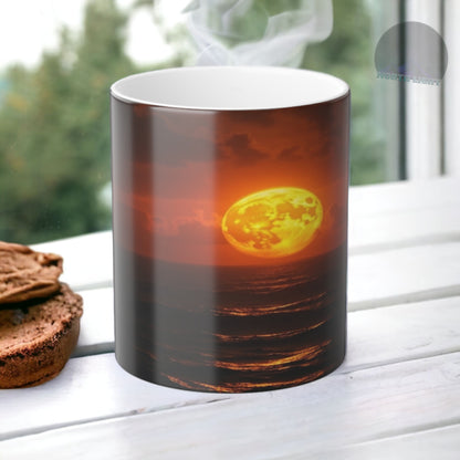 Color Morphing Moon Mug, Heat-Activated Drinkware for Nature Lovers, Cozy Moments, Gift for Her, Home Decor, Birthday, Relaxation, Beach Vibes