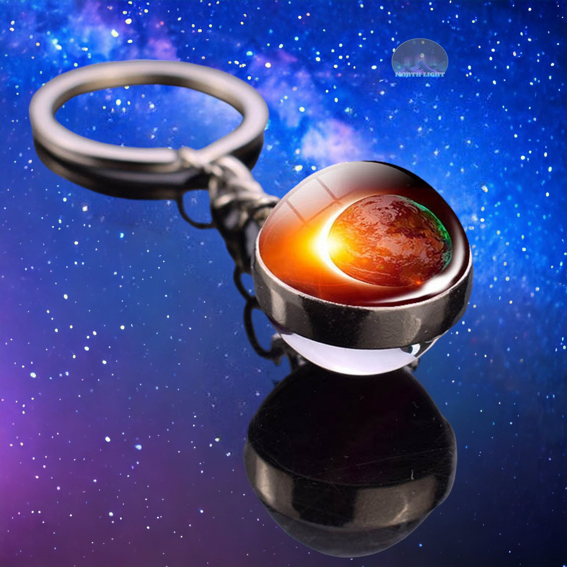 アクセサリー C.universe Solar System Keyring - Cosmos Jewelry - Double-Sided Glass Ball