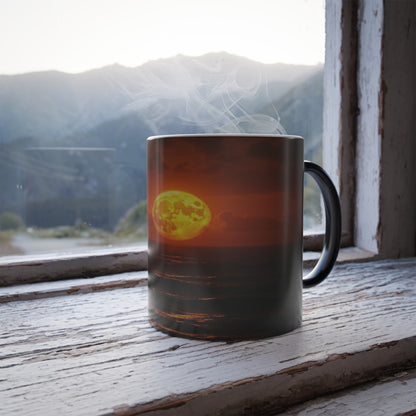 Color Morphing Moon Mug, Heat-Activated Drinkware for Nature Lovers, Cozy Moments, Gift for Her, Home Decor, Birthday, Relaxation, Beach Vibes