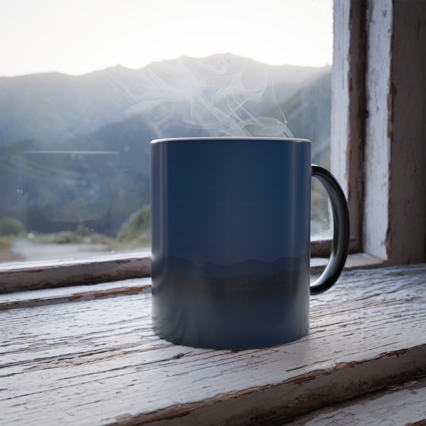 Unveil the Moon: Heat-Sensitive & Scenic Mugs - Pink Purple Blue  Moon Dreams Coffee Mugs