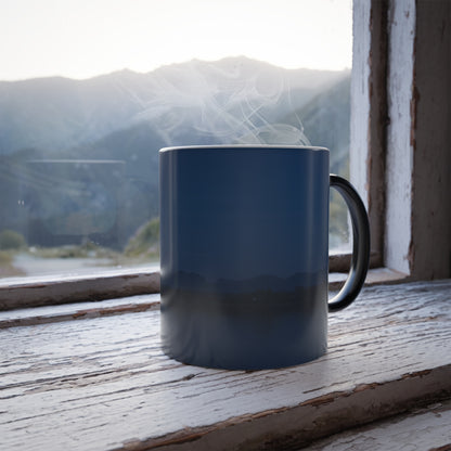 Unveil the Moon: Heat-Sensitive & Scenic Mugs - Pink Purple Blue  Moon Dreams Coffee Mugs