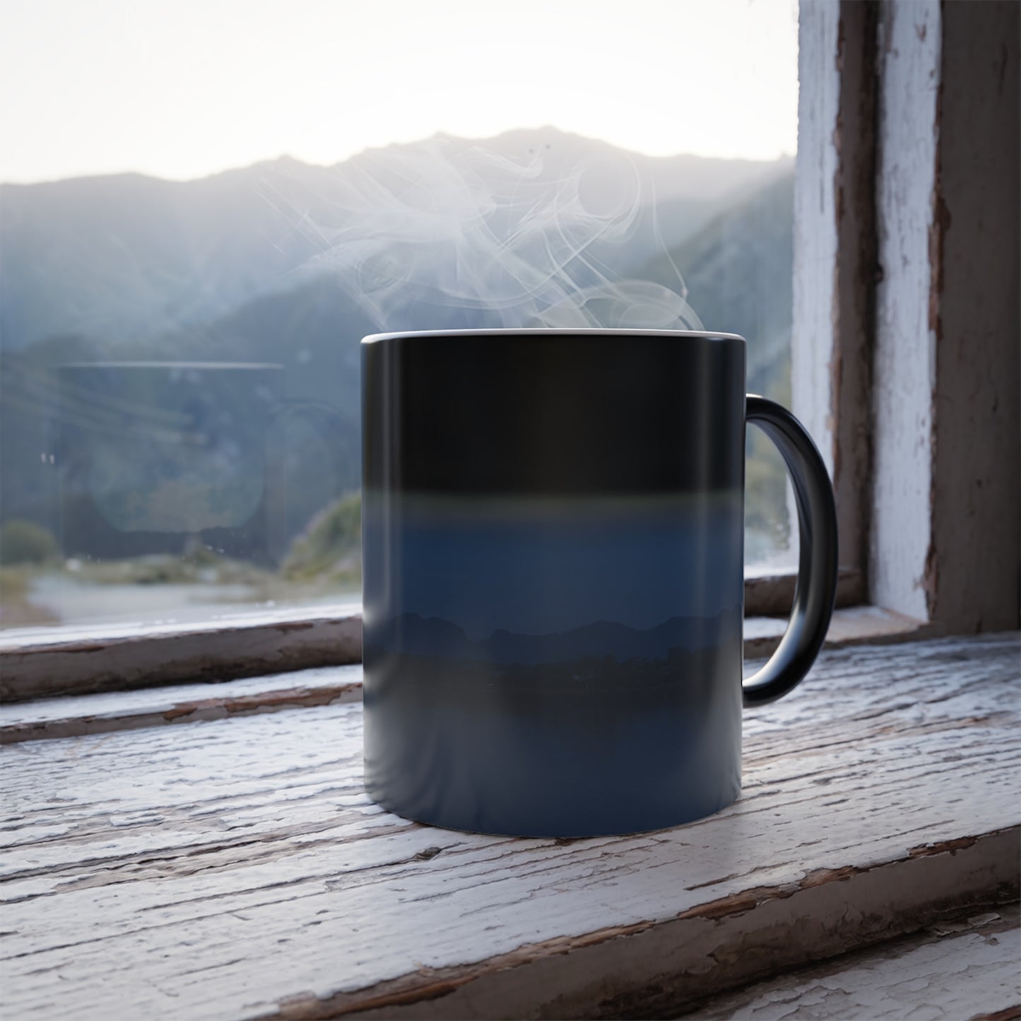 Unveil the Moon: Heat-Sensitive & Scenic Mugs - Pink Purple Blue  Moon Dreams Coffee Mugs