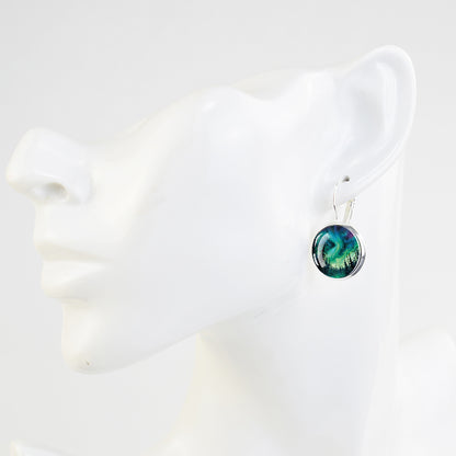 Boucles d’oreilles uniques Aurora Borealis Hook - Bijoux Northern Lights - Boucles d’oreilles Cabochon en verre - Cadeau parfait pour les amoureux des aurores boréales 31 