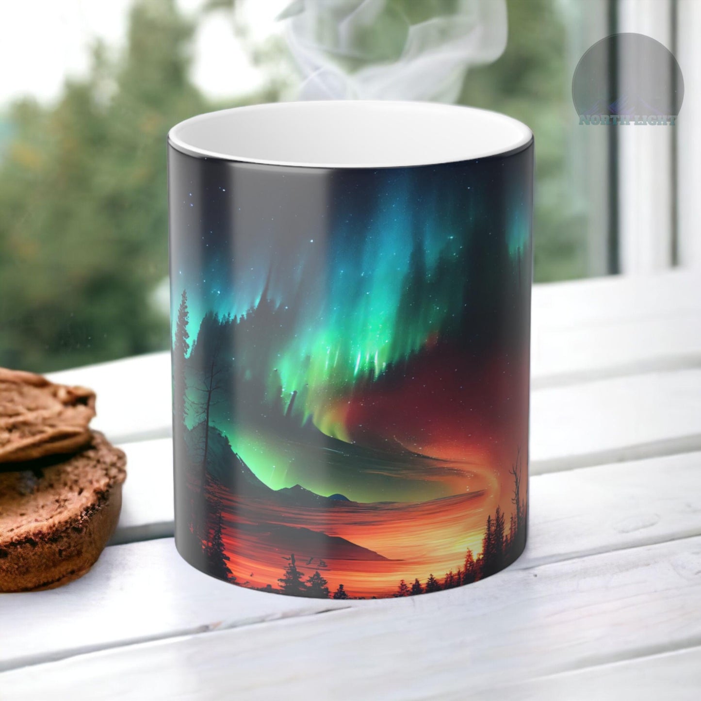 Förtrollande Aurora Borealis värmekänslig mugg - Northern Lights Magic Color Morphing Mugg 11oz - Värmereaktiv natthimmel kaffekopp - perfekt present till naturälskare