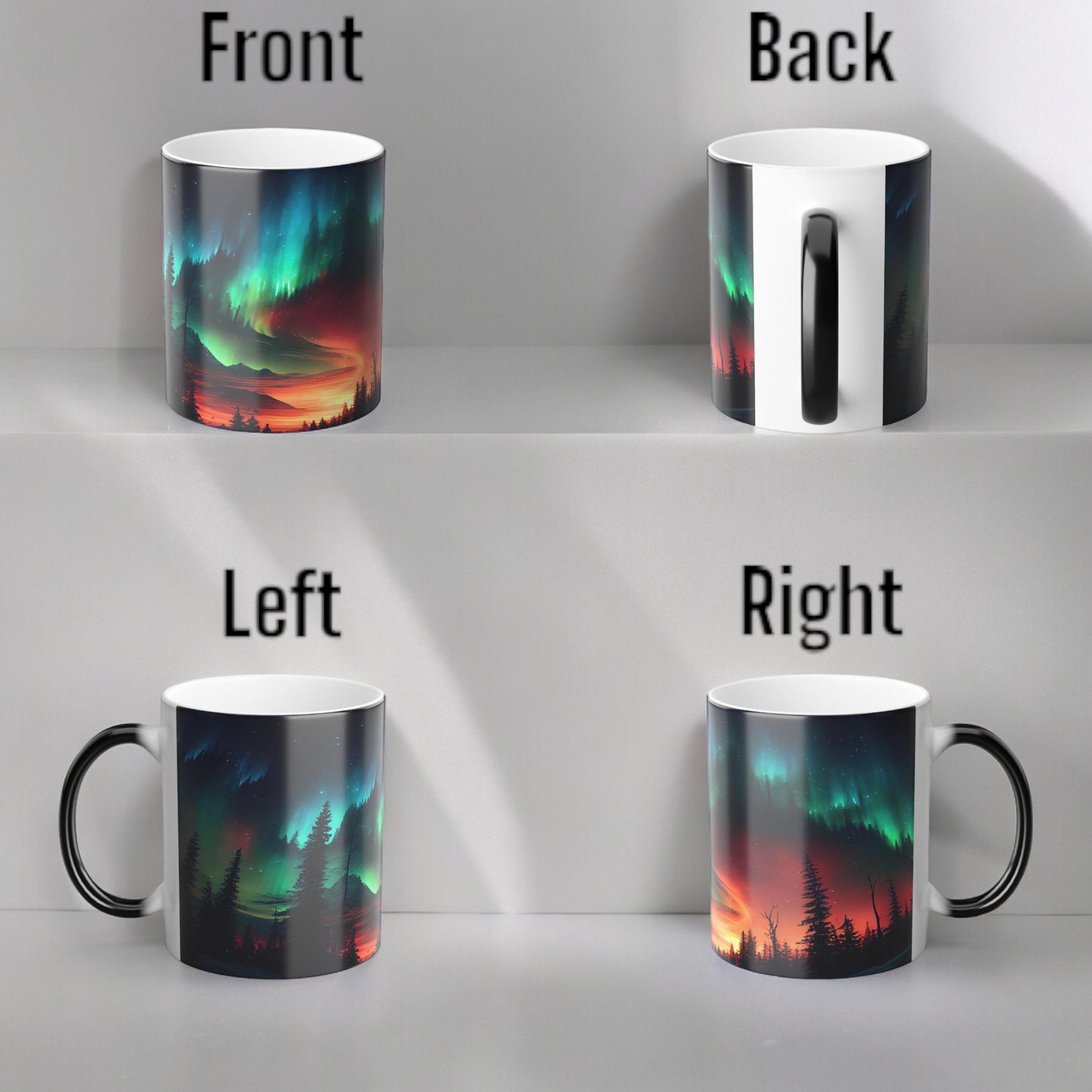 Tazza sensibile al calore dell'incantevole Aurora Boreale - Tazza Morphing dei colori magici dell'aurora boreale 11 once - Tazza da caffè con cielo notturno reattiva al calore - Regalo perfetto per gli amanti della natura