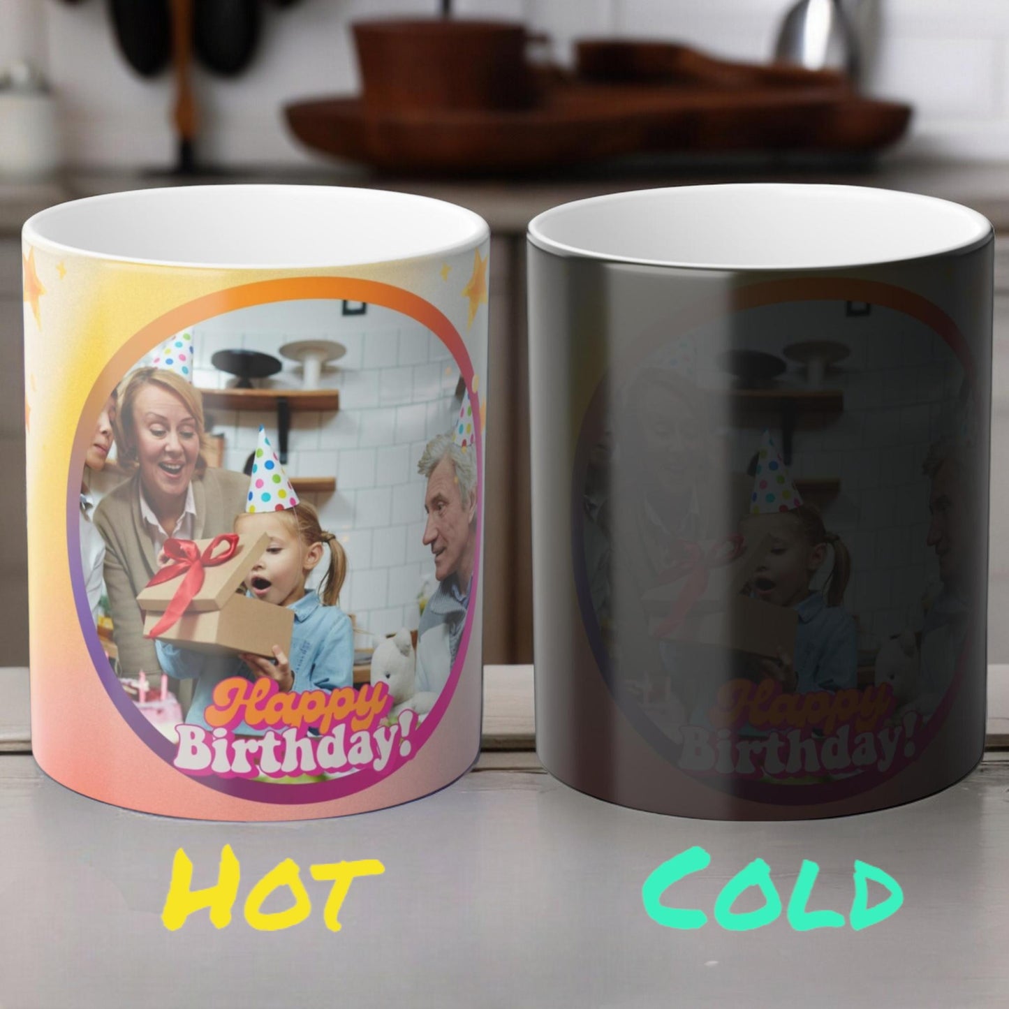 Personalized Heat Sensitive Mug - Custom Magic Color Morphing Mug 11oz - Heat Reactive Night Sky Coffee Cup - Perfect Gift for Holiday, Birthday and Celebrations