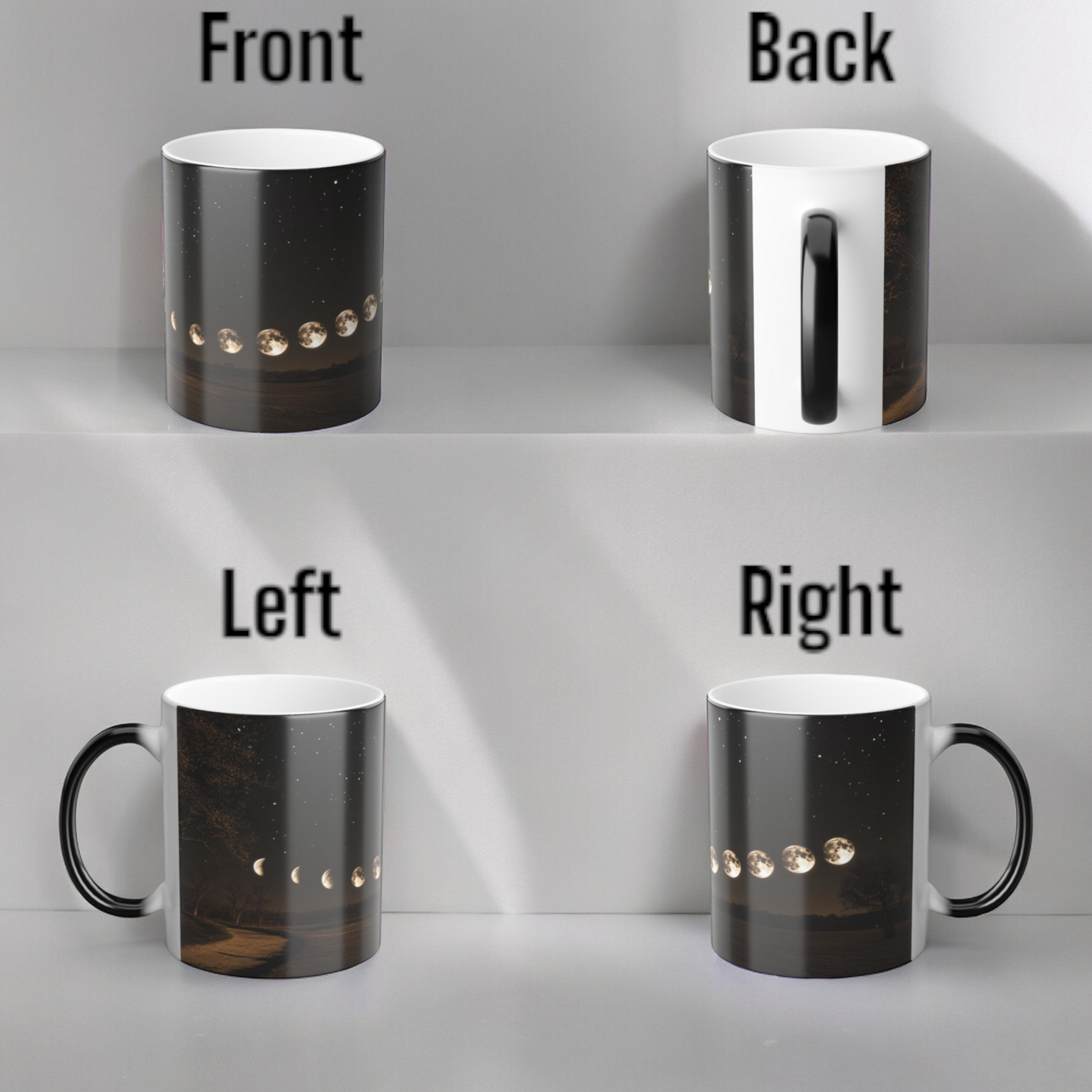 Lunar Phases Color Morphing Mug | Cozy Nighttime Vibe, Gift for Astronomers, Home Decor, Unique Coffee Tea Cup, Ideal for Birthdays