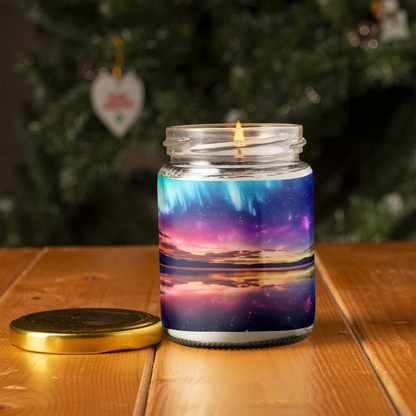 Aurora Borealis Scented Candle | 8oz Candle Jar | Lotus & Green Tea & Lavender Scents | Northern Light Souvenir | Night Sky Charm | Amazing Soft Scents | Perfect Aurora Lovers Gift