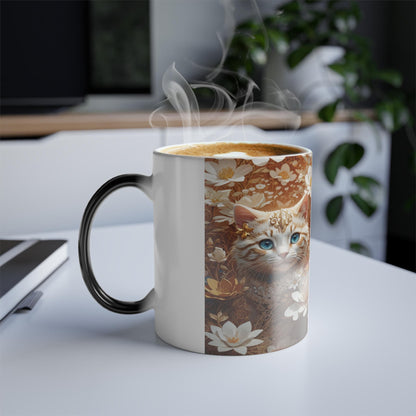 Enchanting Cat Kitten Heat Sensitive Mug - Lovely Pet Magic Morphing Mug 11oz - Coffee Tea Cup - Perfect Gift for Pet Lovers 8