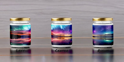 Aurora Borealis Scented Candle | 8oz Candle Jar | Lotus & Green Tea & Lavender Scents | Northern Light Souvenir | Night Sky Charm | Amazing Soft Scents | Perfect Aurora Lovers Gift