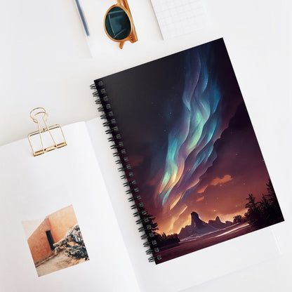 Unique Aurora Borealis Spiral Notebook Ruled Line - Personalized Northern Light View - Stationary Accessories - Perfect Aurora Lovers Gift 42