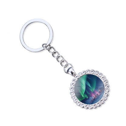 Aurora Borealis Silver Keyring - Northern Light Jewelry - Rhinestones Glass Key Chain - Perfect Aurora Lovers Gift 9