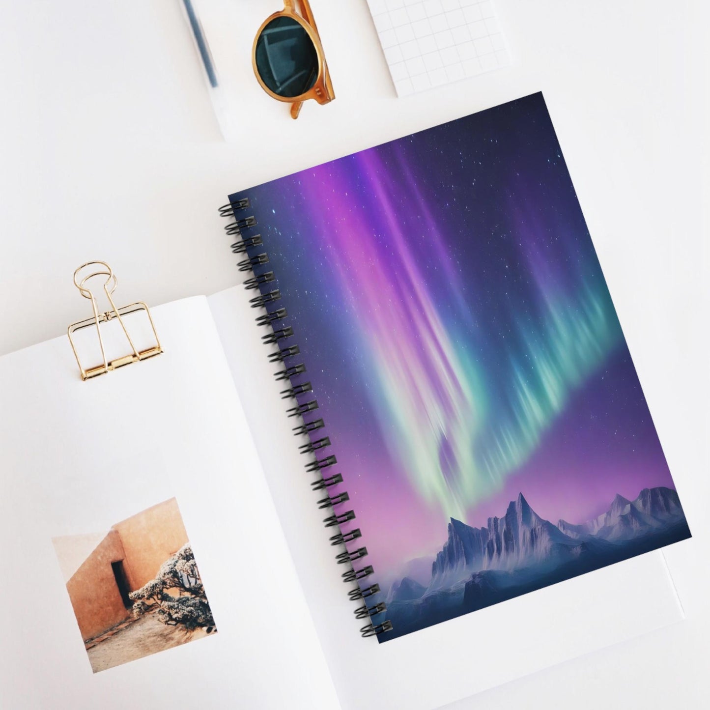 Unique Aurora Borealis Spiral Notebook Ruled Line - Personnalisé Northern Light View - Accessoires stationnaires - Perfect Aurora Lovers Gift 29