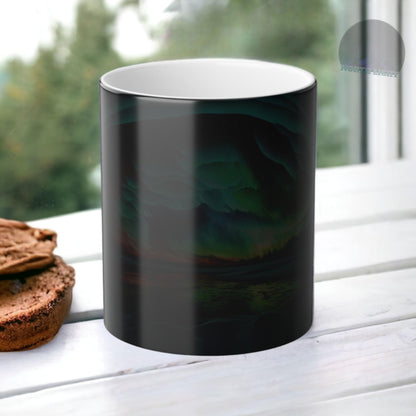 Enchanting Aurora Borealis Heat Sensitive Mug - Northern Lights Magic Color Morphing Mug 11oz - Heat Reactive Night Sky Coffee Cup - Perfect Gift for Nature Lovers 24