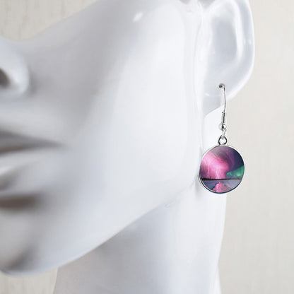 Boucles d’oreilles uniques Aurora Borealis Drop - Bijoux Northern Lights - Boucles d’oreilles Dangle Cabochon en verre - Perfect Aurora Lovers Gift 26 