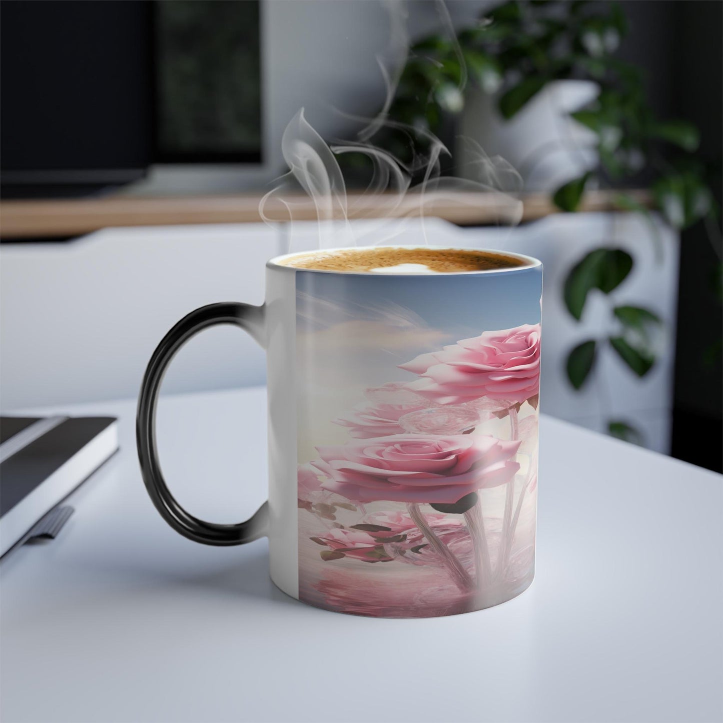 Enchanting Flower Magic Morphing Mug 11oz - Lovely Heat Sensitive Coffee Tea Cup with Flower, Rose, Tree, Heart Designs - Special Gifts for Flower Lovers 15