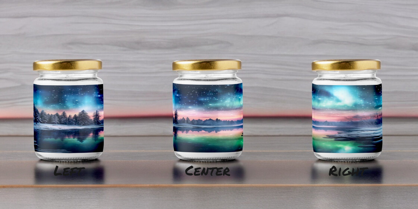 Aurora Borealis Scented Candle | 8oz Candle Jar | Lotus & Green Tea & Lavender Scents | Northern Light Souvenir | Night Sky Charm | Amazing Soft Scents | Perfect Aurora Lovers Gift