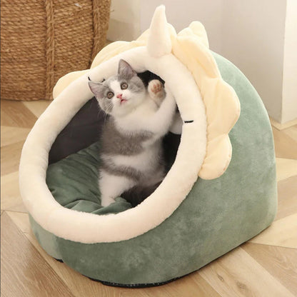 CosyCat Haven - Self-Warming Pet Tent Cave Bed - A Foldable Oasis of Comfort for Small Dogs and Cats - Removable & Washable Luxury for Your Furry Friend